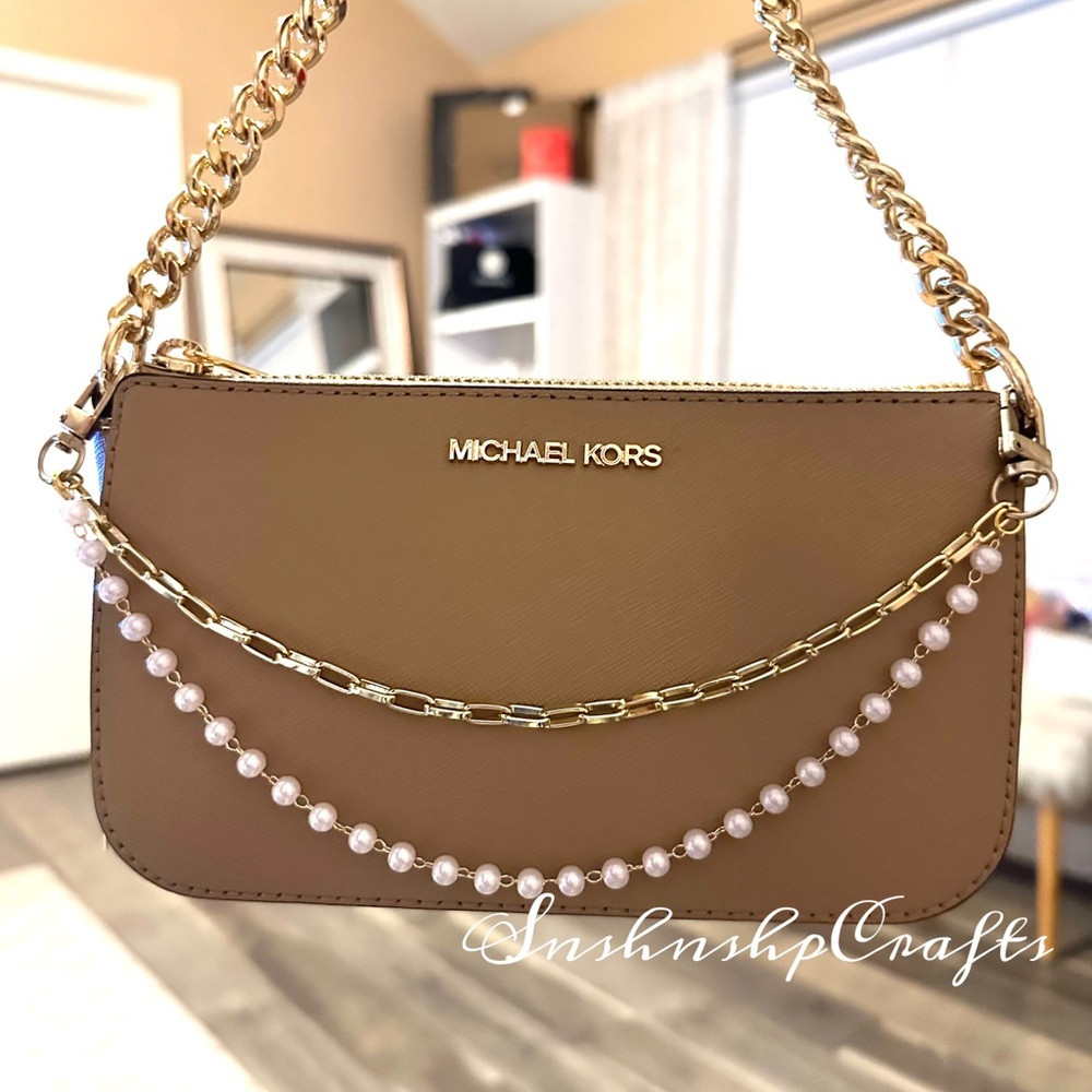 Pearl Double Chain Handbag Accessory - Picture 3 of 5